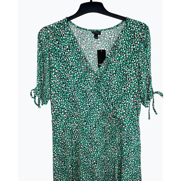 Torrid Green Printed Short Sleeve A-line Polka Dot Stretch Wrap Midi Dress 1X - Picture 11 of 15